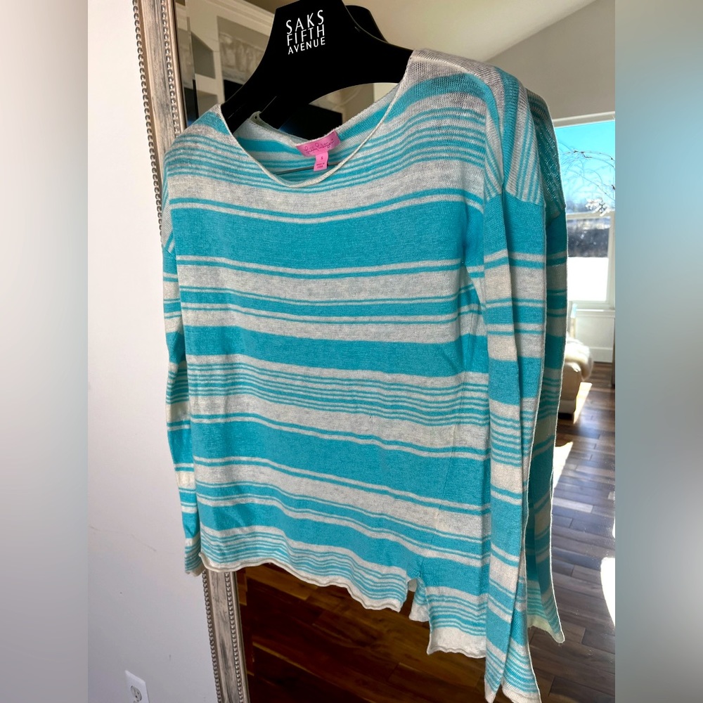 Size Small Blue and White Striped Lilly Pulitzer Sweater